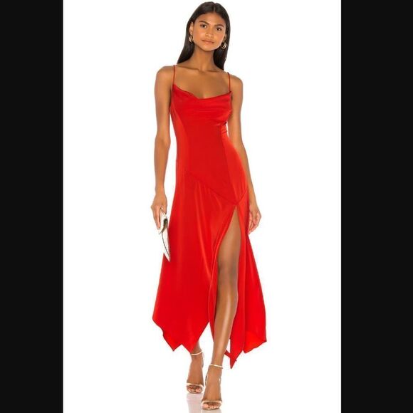 *small scrape* NWOT Revolve x NBD Teodora Gown in Red | Size S - Picture 1 of 13